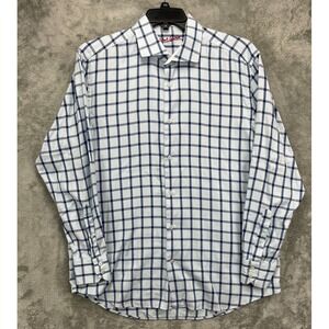 Robert Graham Men's Shirt XL Blue Checkered Button Up Classic Fit